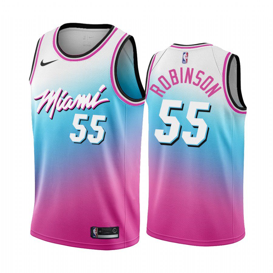 Men Miami Heat 55 duncan robinson blue pick city edition vice 2020 nba jersey